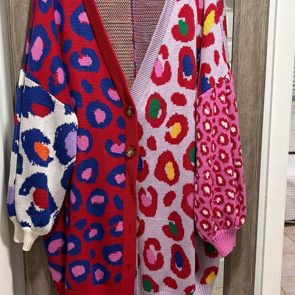 Farm Rio Multicolored Leopard Long Cardigan - Picture 4 of 7